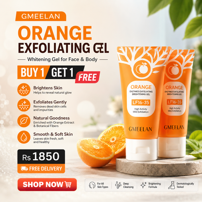 Orange Exfoliating gel (face/body gel)  buy one get 1 free.